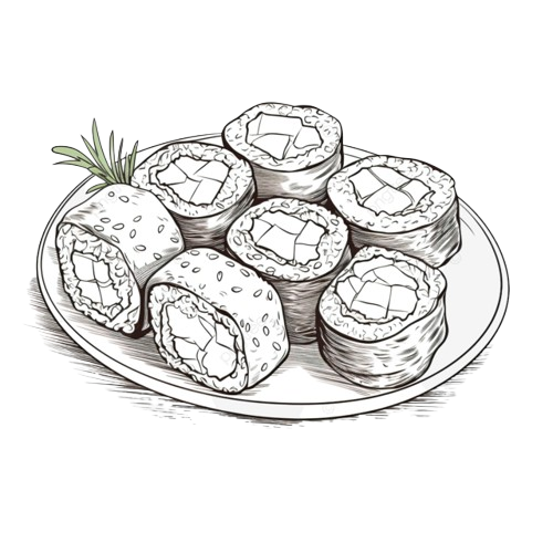 Sushi drawing